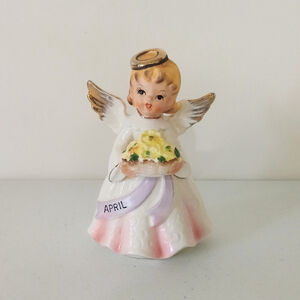 Vintage Nippon Yoko Boeki Japan April Birthday Angel Porcelain Figurine